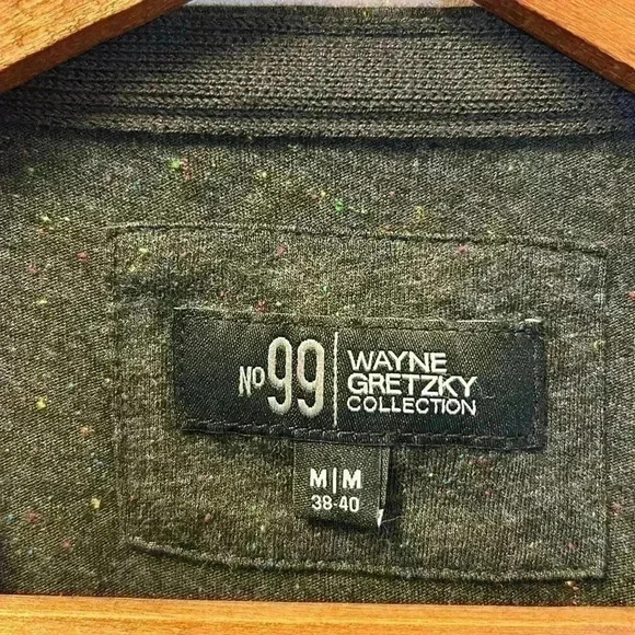 Wayne Gretzky Collection Medium 100% Cotton T-Shirt Confetti Grey Basic Tee Cozy - Picture 5 of 6